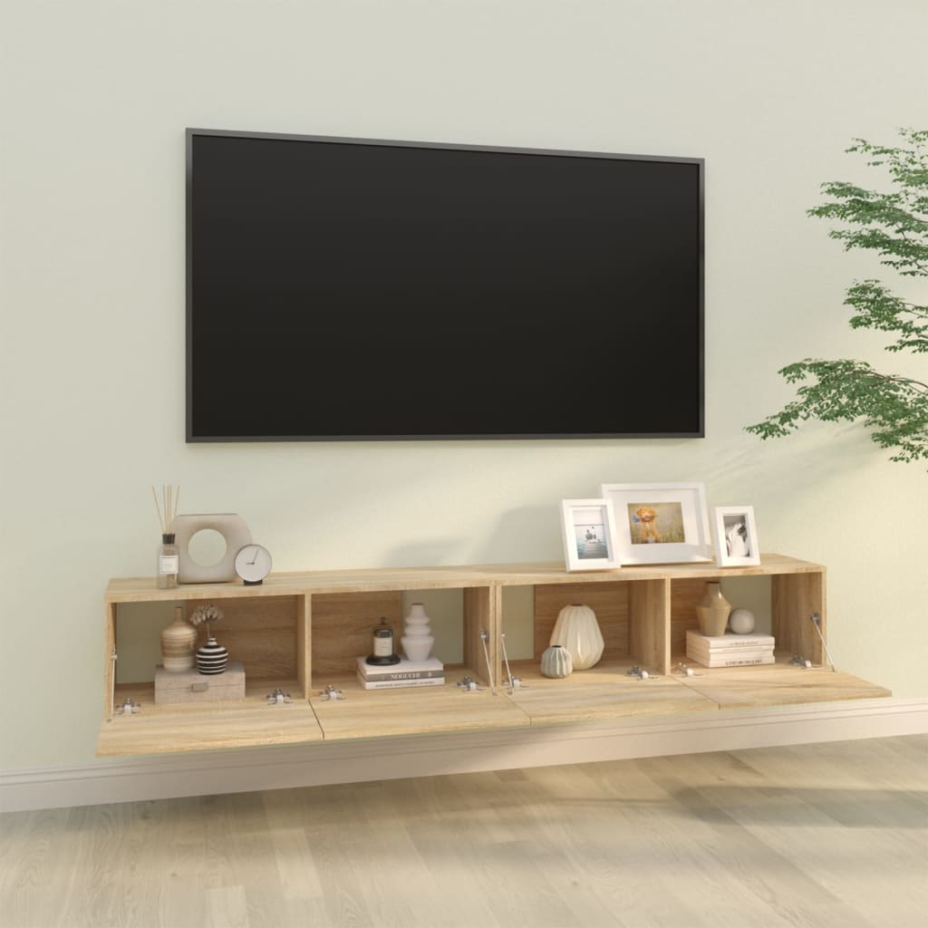 vidaXL Tv-wandmeubels 2 st 100x30x30 cm hout sonoma eikenkleurig