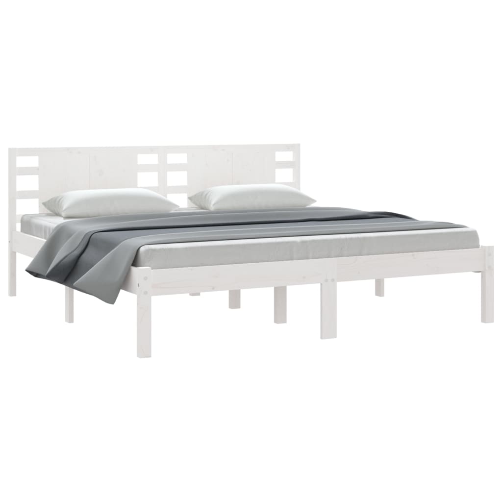 vidaXL Bedframe massief grenenhout wit 200x200 cm