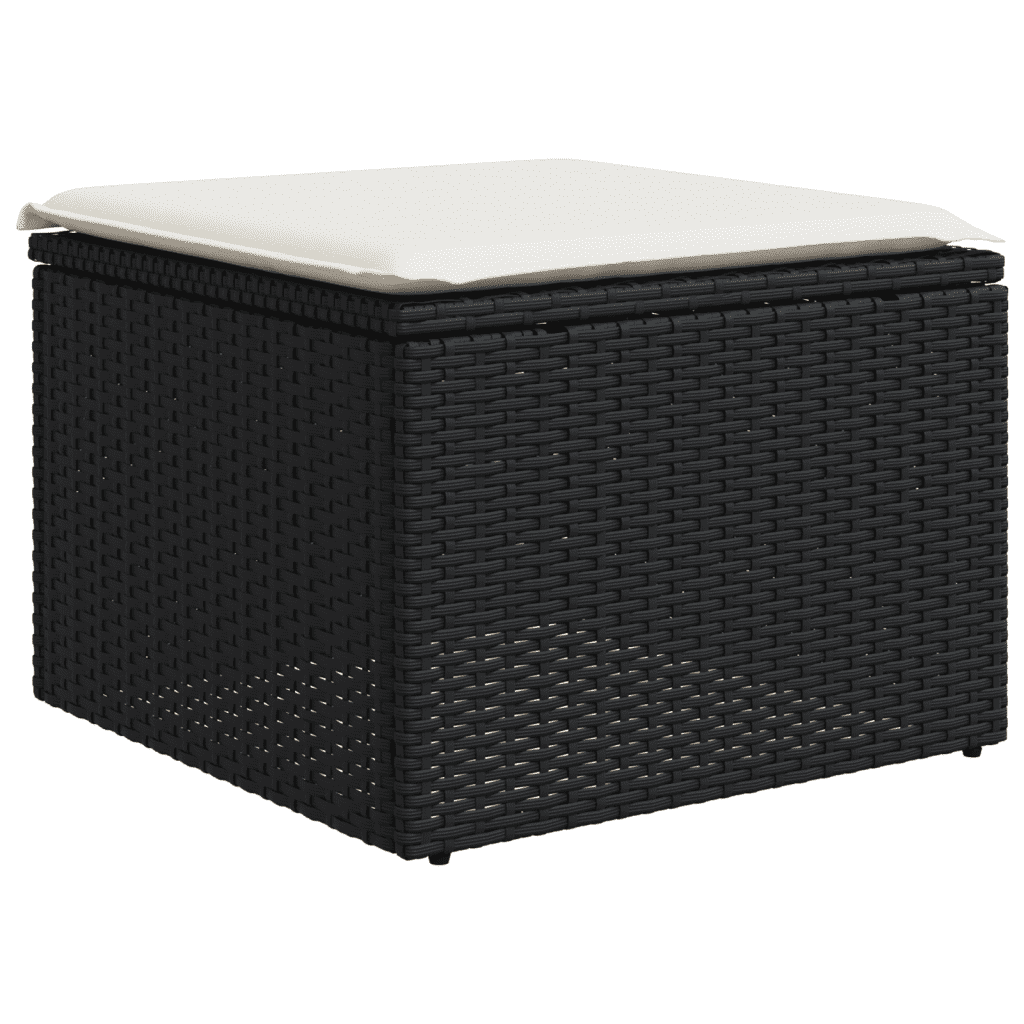 vidaXL 8-delige Loungeset met kussens poly rattan zwart