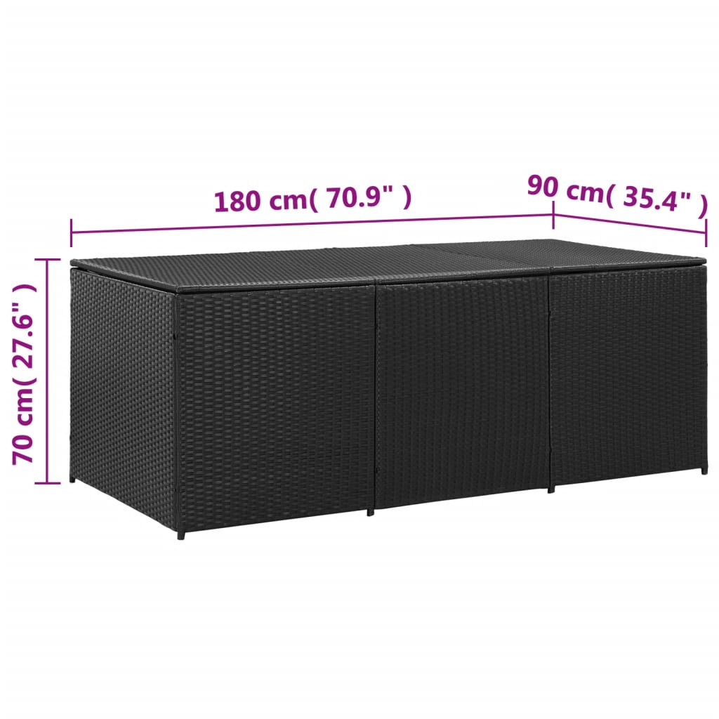 vidaXL Tuinbox 180x90x70 cm poly rattan zwart