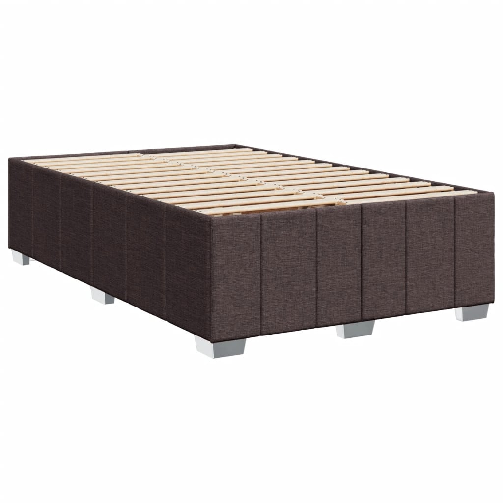 vidaXL Boxspring met matras stof donkerbruin 120x190 cm