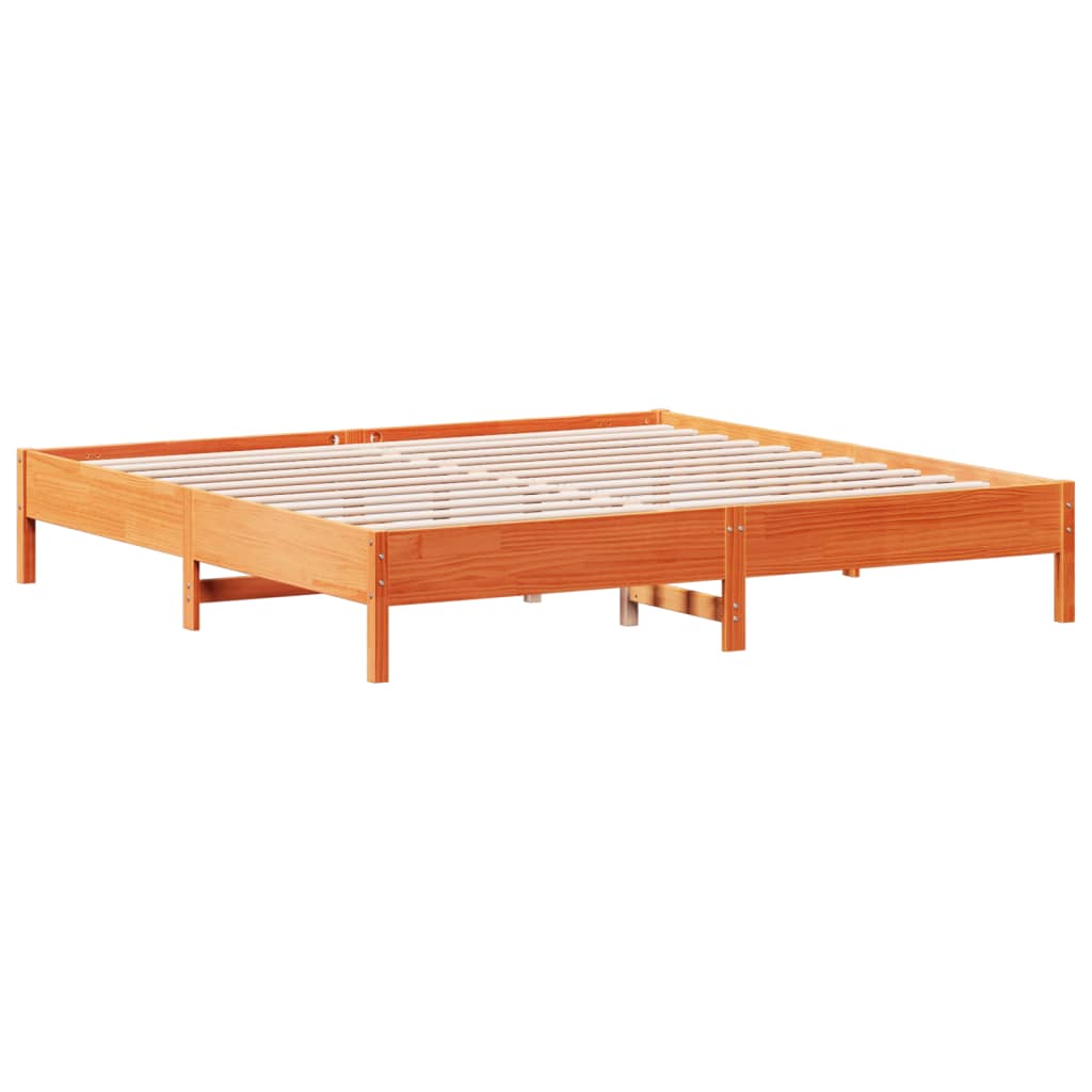 vidaXL Bedframe zonder matras massief grenenhout wasbruin 180x200 cm