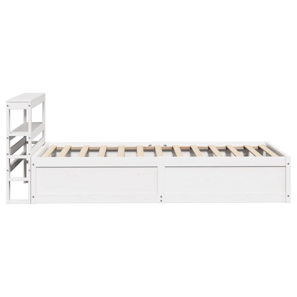 vidaXL Bedframe met hoofdeinde 100x200 cm massief grenenhout wit