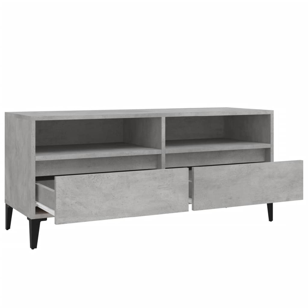 vidaXL Tv-meubel 100x34,5x44,5 cm bewerkt hout betongrijs