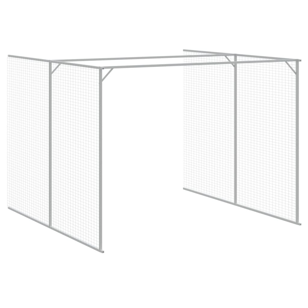 vidaXL Hondenhok met ren 214x865x181 cm gegalvaniseerd staal antraciet