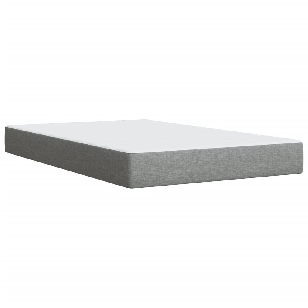 vidaXL Boxspring met matras stof lichtgrijs 120x200 cm