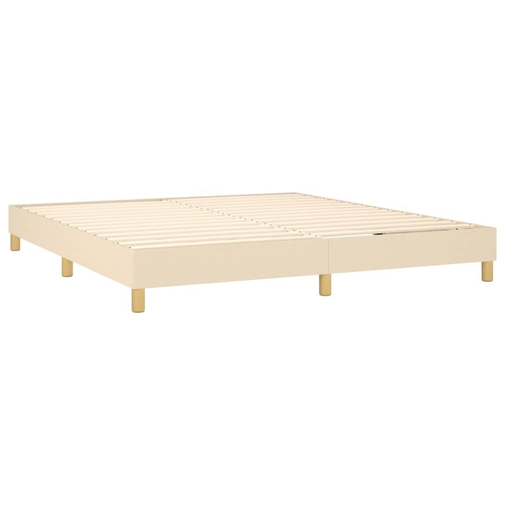 vidaXL Boxspring met matras stof crèmekleurig 160x200 cm