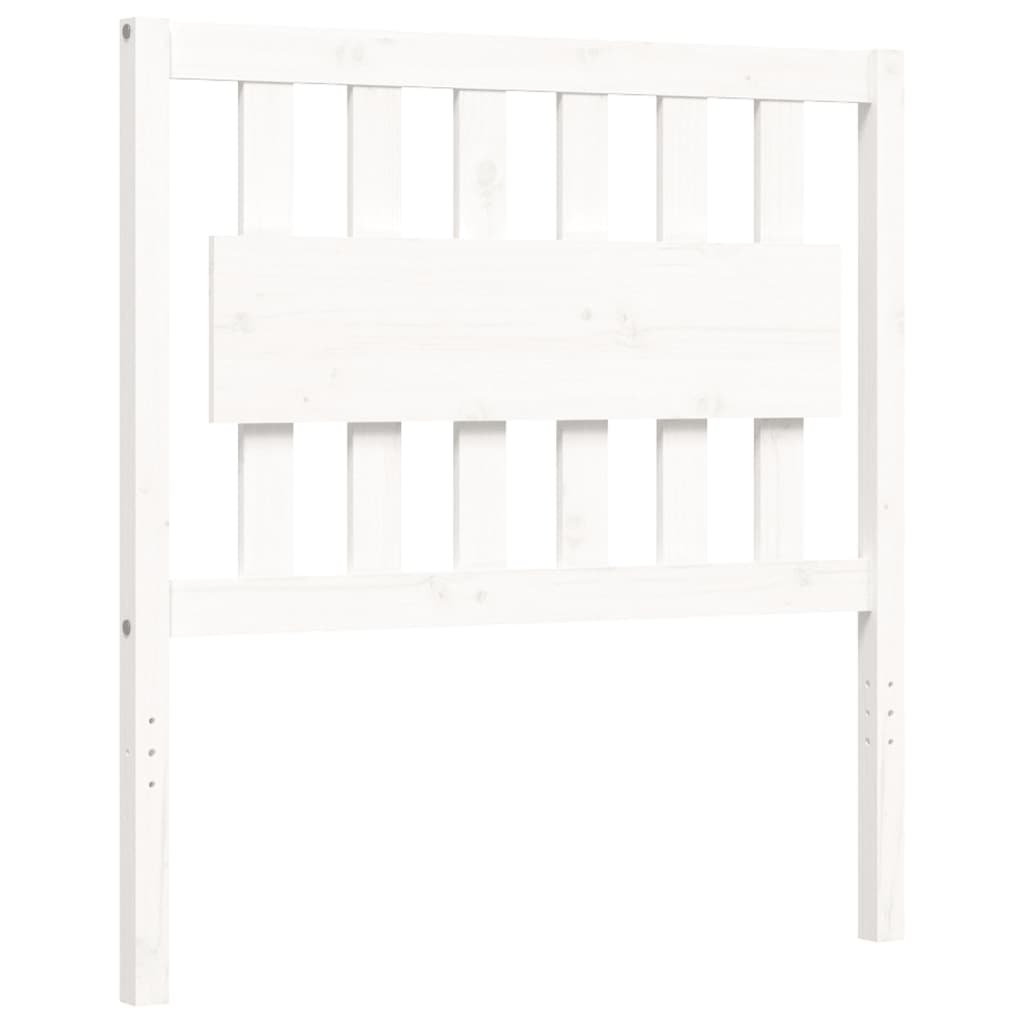 vidaXL Bedframe met hoofdbord massief hout wit