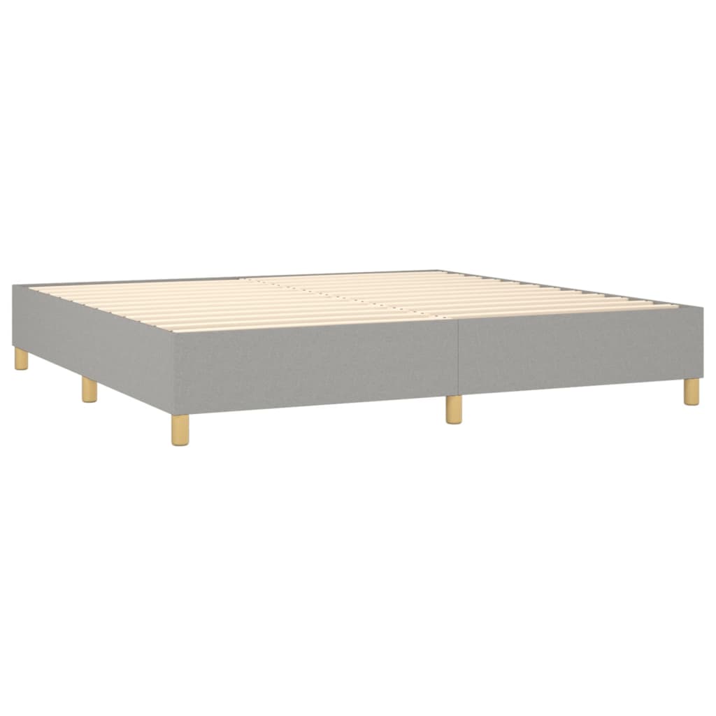 vidaXL Boxspring met matras stof lichtgrijs 200x200 cm