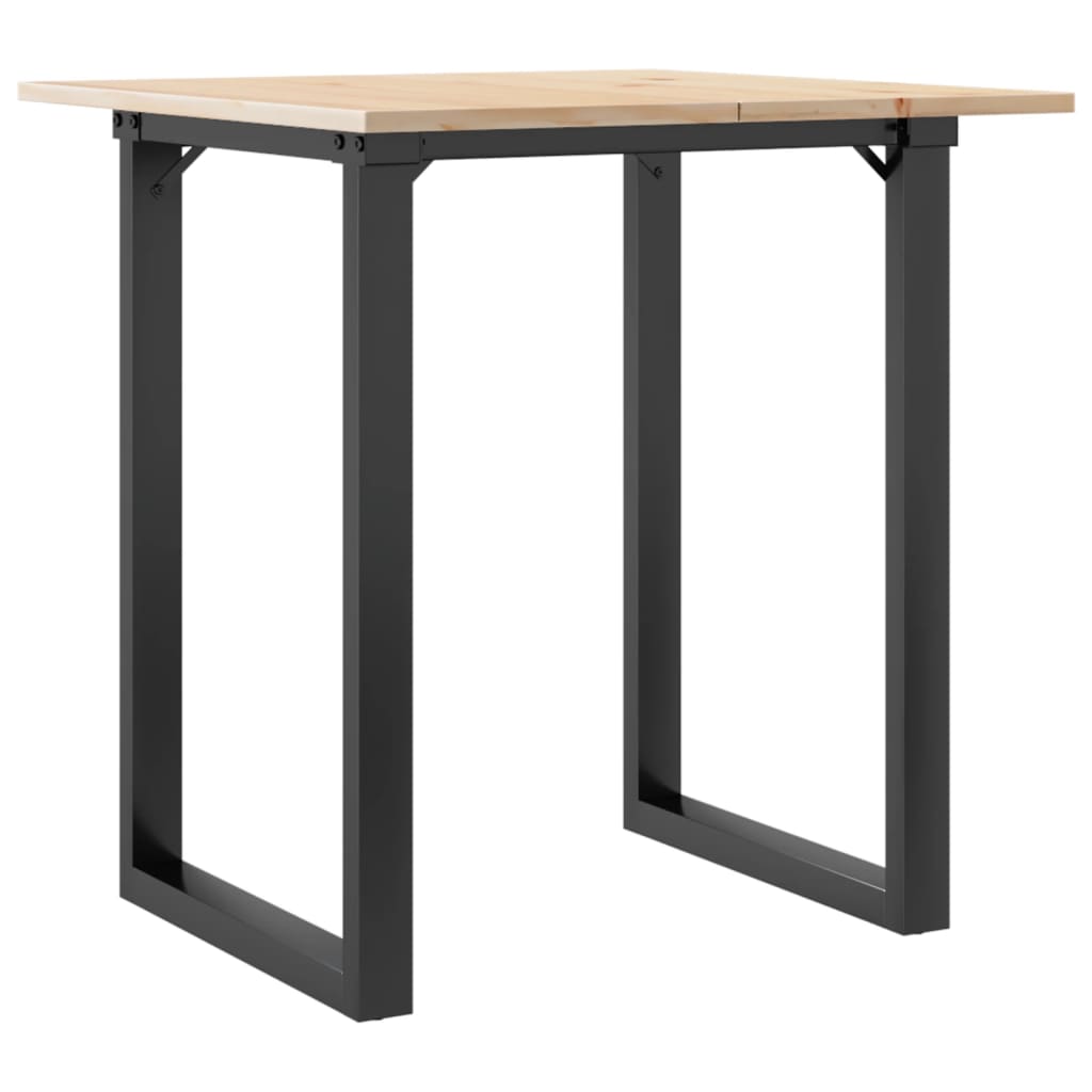 vidaXL Eettafel O-frame 60x60x75 cm massief grenenhout en gietijzer