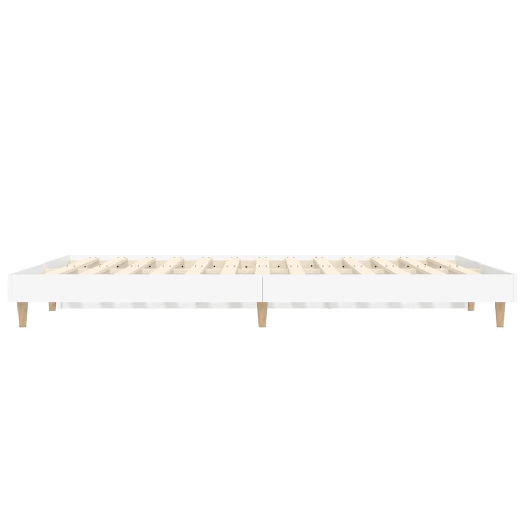 vidaXL Bedframe LED massief hout wit 140x190 cm