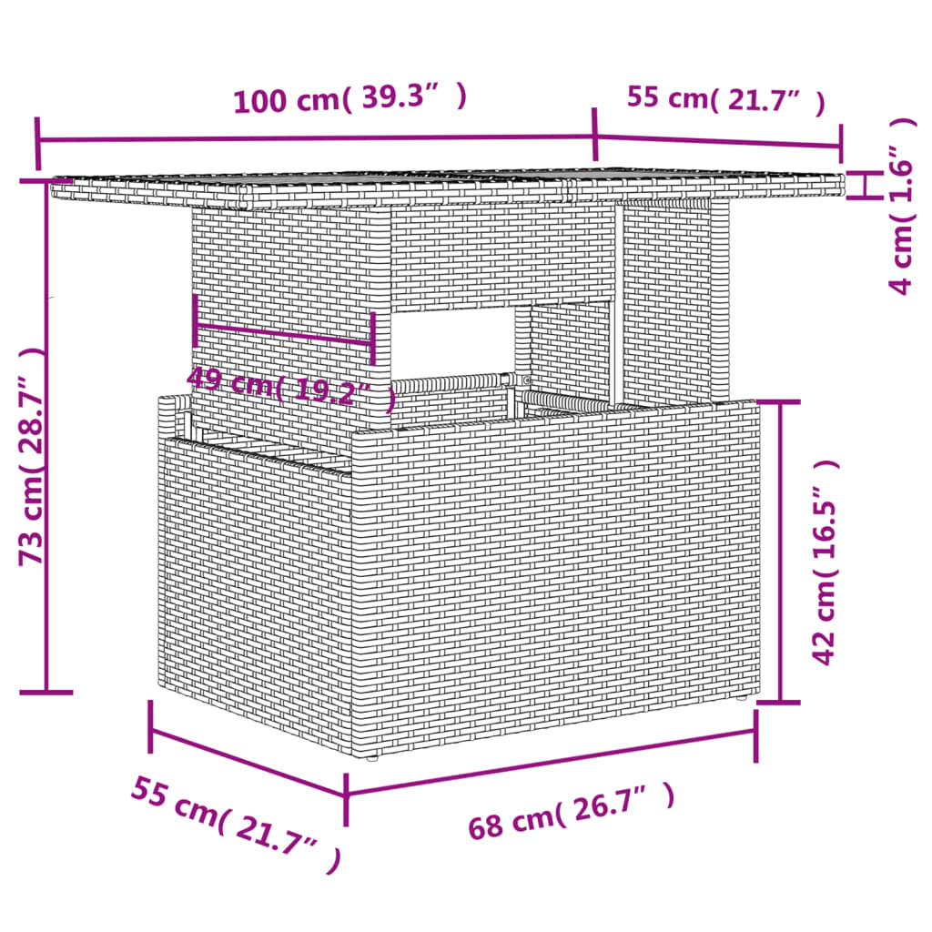 vidaXL 8-delige Loungeset met kussens poly rattan zwart