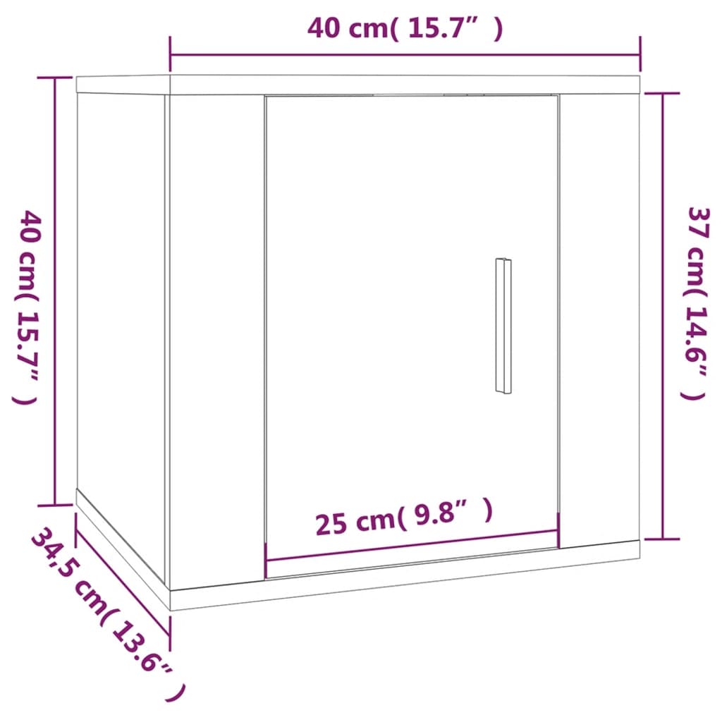 vidaXL Tv-wandmeubel 40x34,5x40 cm hoogglans wit