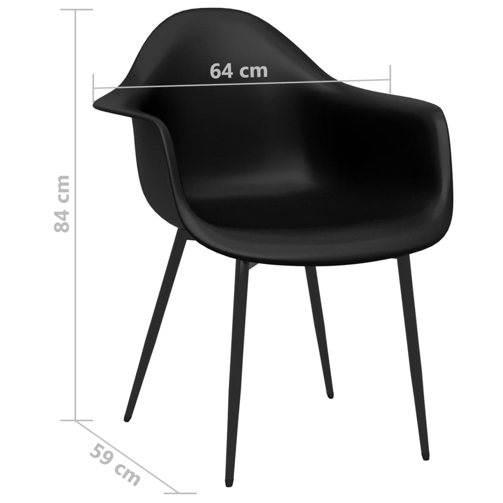 vidaXL Eetkamerstoelen 6 st PP zwart