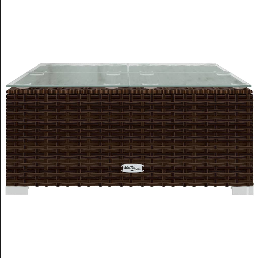 vidaXL 7-delige Loungeset met kussens poly rattan bruin