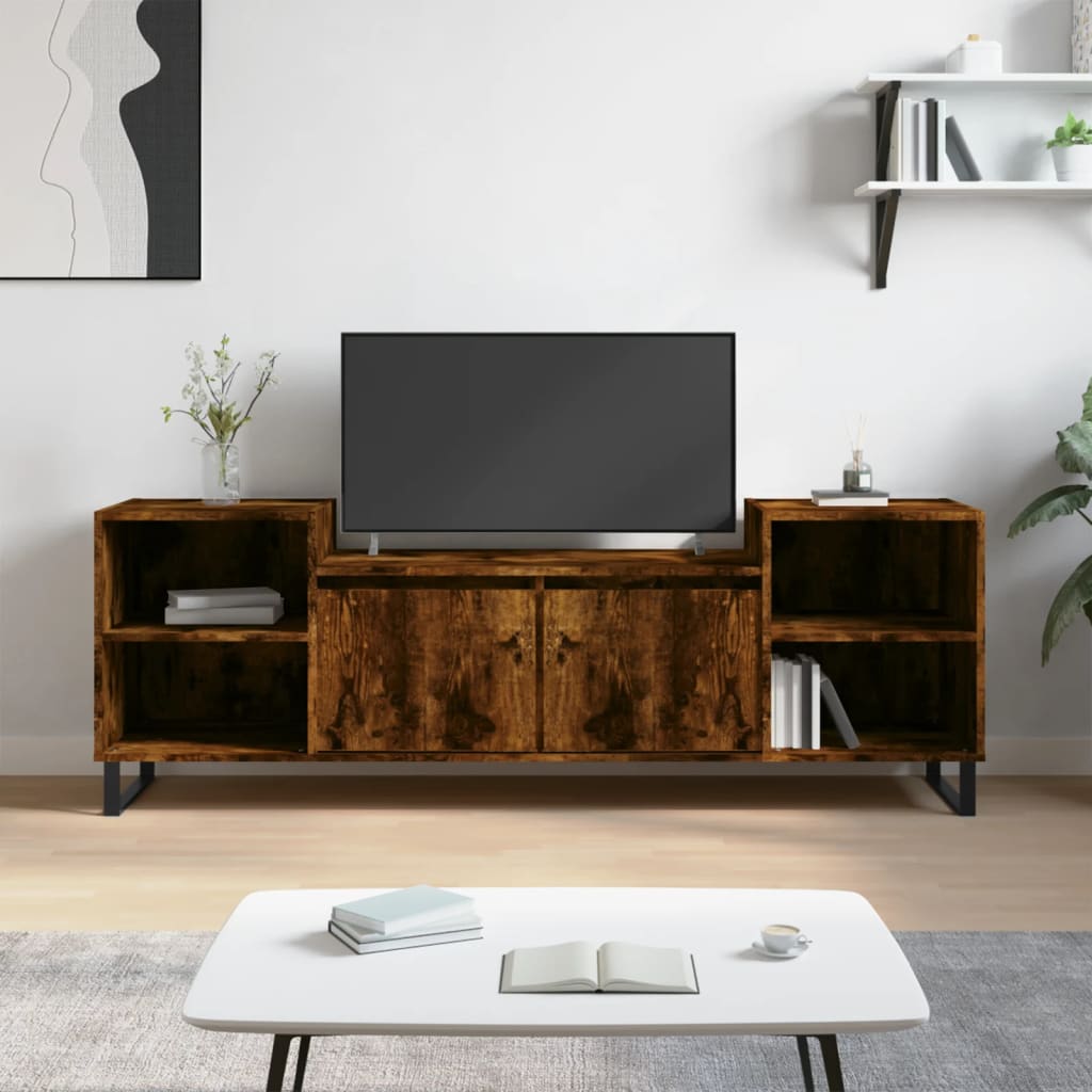 vidaXL Tv-meubel 160x35x55 cm bewerkt hout gerookt eikenkleurig