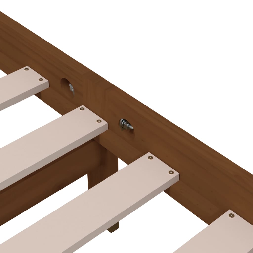 vidaXL Bedframe massief hout honingbruin 100x200 cm