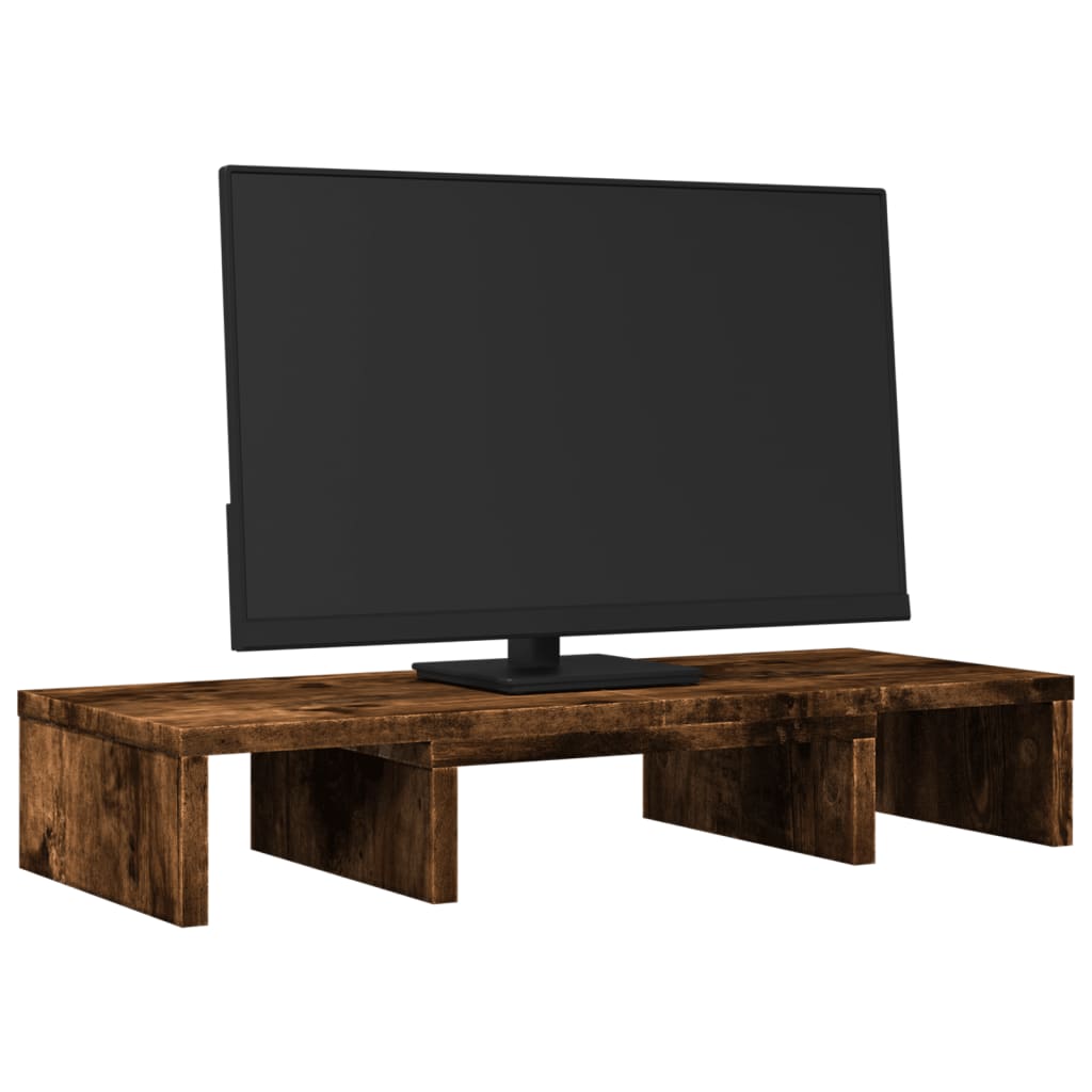 vidaXL Monitorstandaard verstelbaar 60x24x10,5 cm hout gerookt eiken