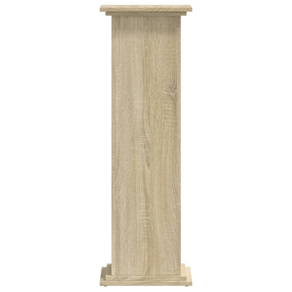 vidaXL Plantenstandaard 33x33x100 cm bewerkt hout sonoma eikenkleurig