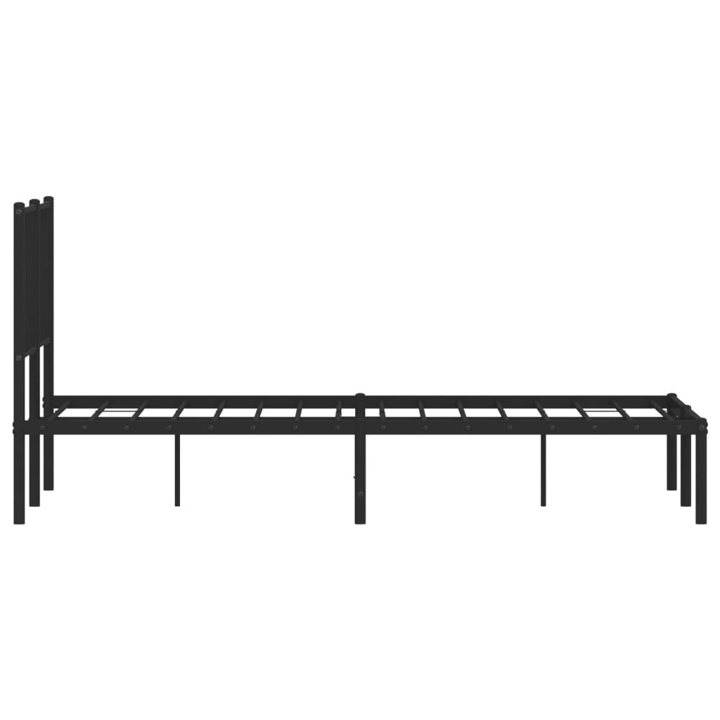 vidaXL Bedframe met hoofdbord metaal zwart 120x190 cm