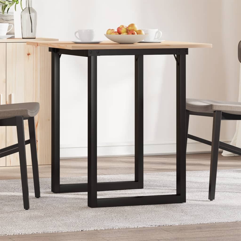 vidaXL Eettafel O-frame 60x60x75 cm massief grenenhout en gietijzer