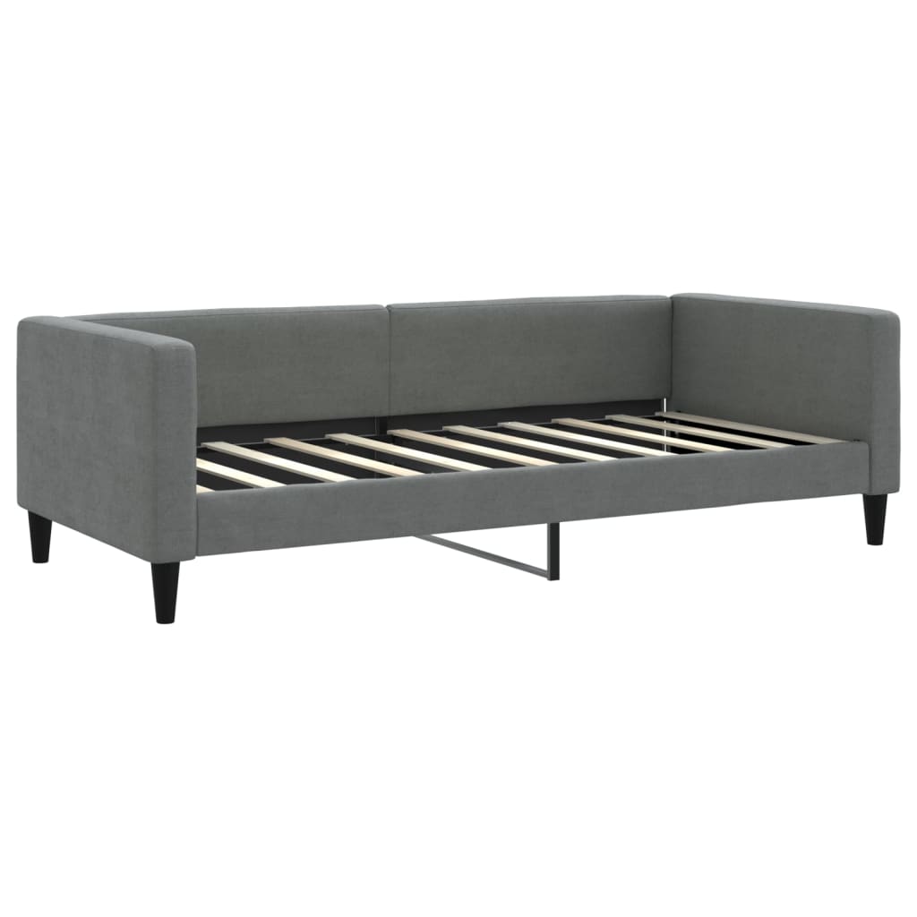 vidaXL Slaapbank onderschuifbed en lades 90x190 cm stof donkergrijs