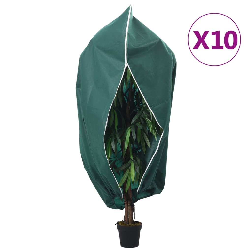 vidaXL Plantenhoezen met ritssluiting 10 st 70 g/m² 1,2x1,8 m