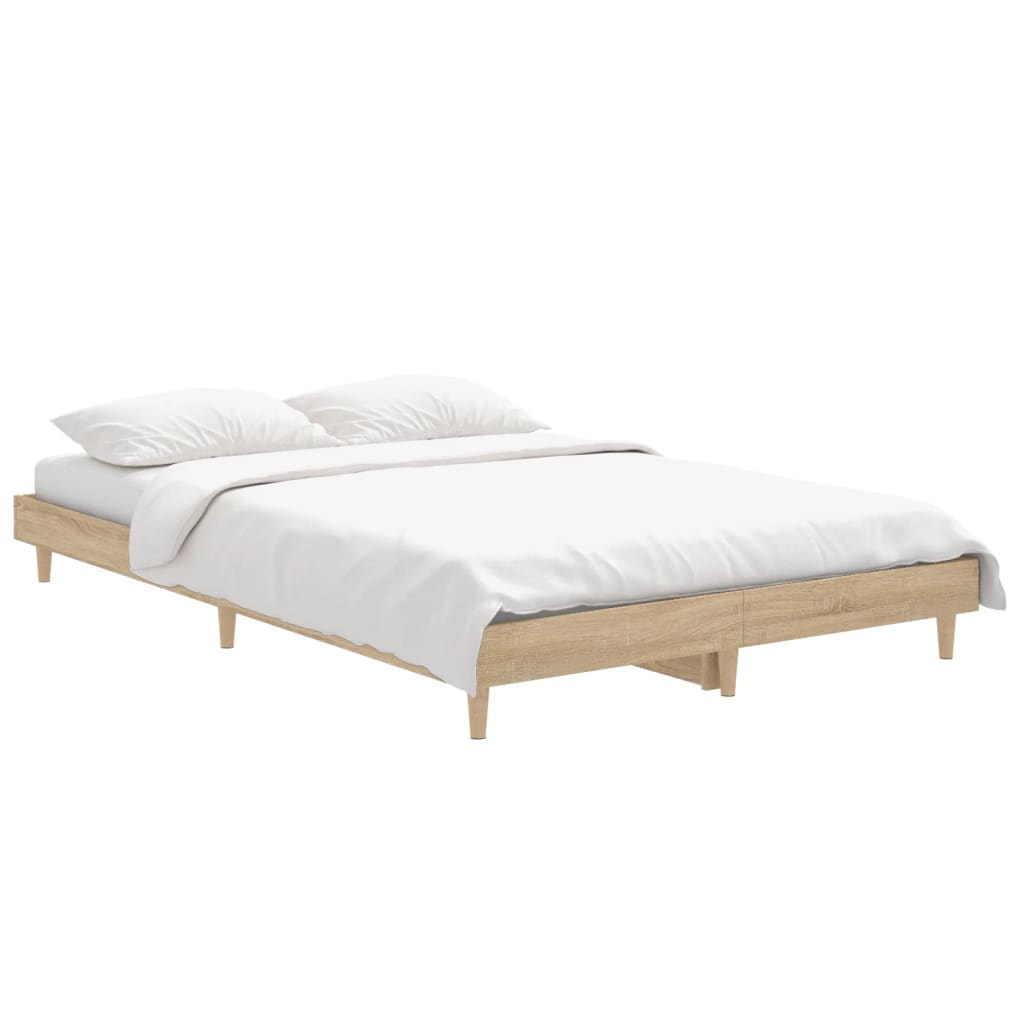 vidaXL Bedframe zonder matras hout sonoma eikenkleurig 120x190 cm