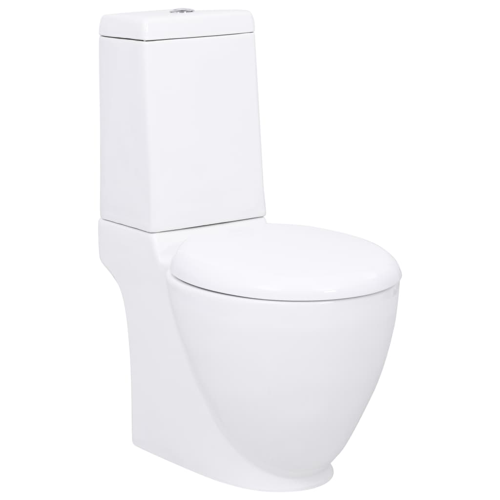 vidaXL Toilet met afvoer achter keramiek wit