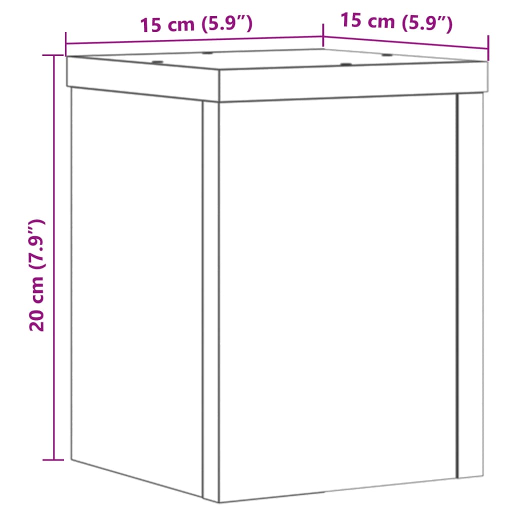 vidaXL Plantenstandaards 2 st 15x15x20 cm bewerkt hout wit