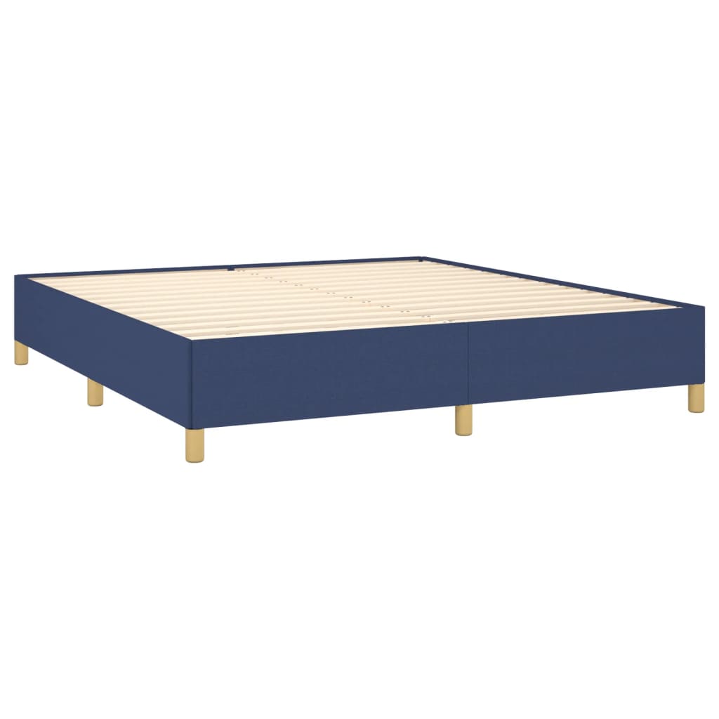 vidaXL Bedframe zonder matras stof blauw 160x200 cm