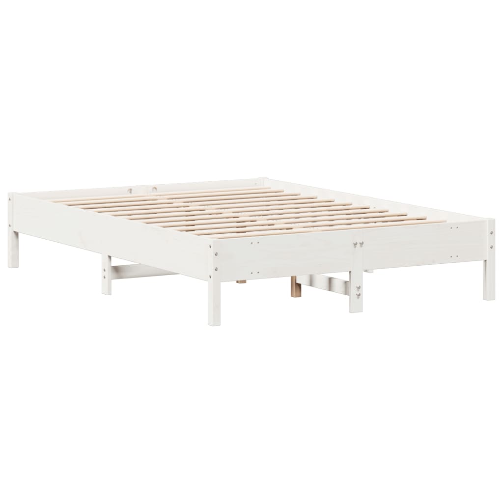 vidaXL Bedframe zonder matras massief grenenhout wit 140x200 cm