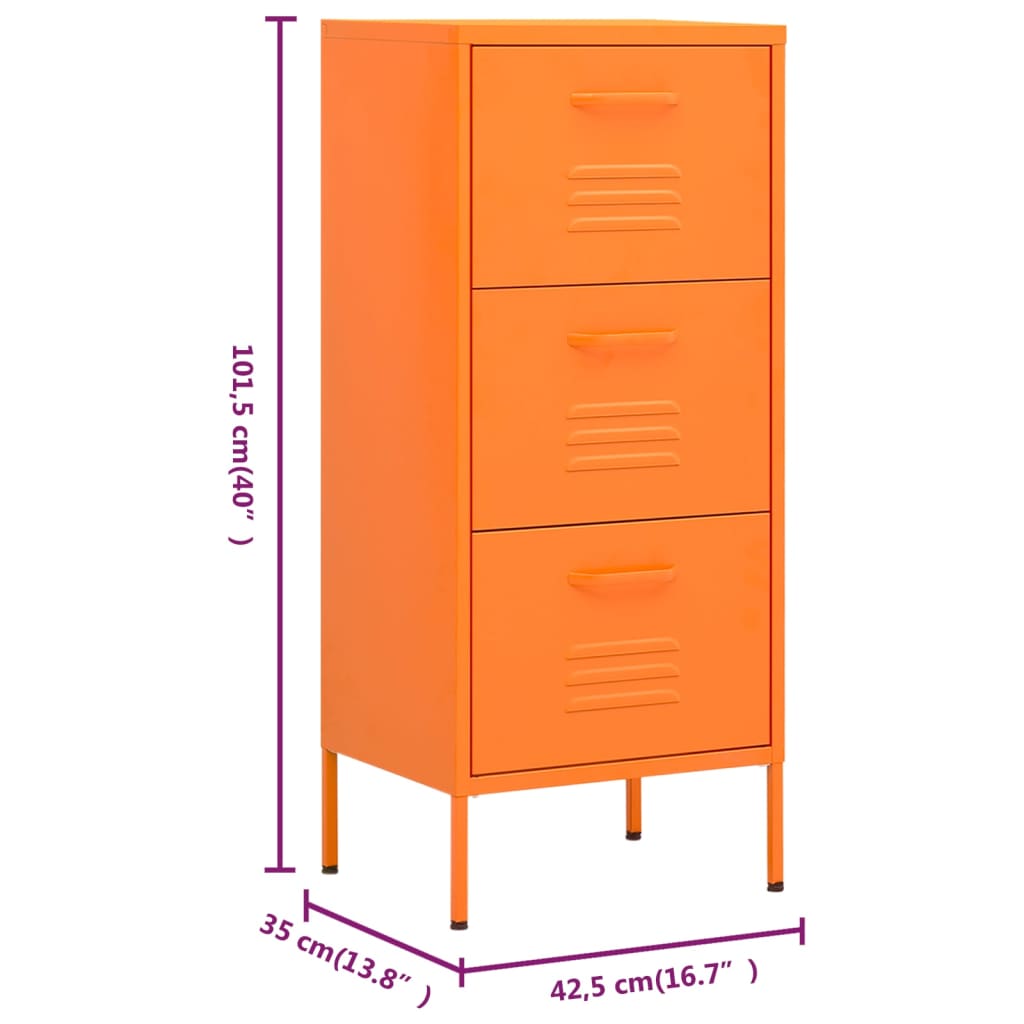 vidaXL Opbergkast 42,5x35x101,5 cm staal oranje