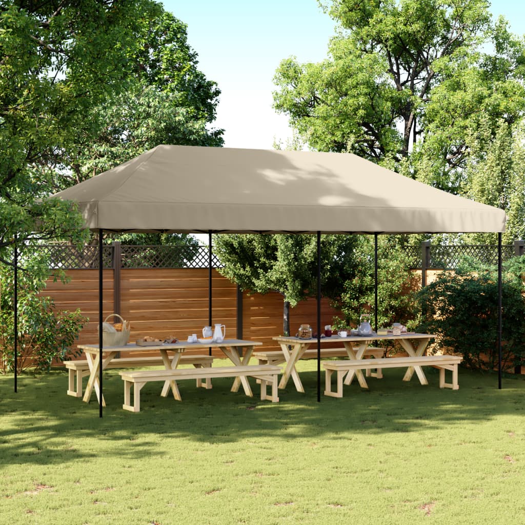 vidaXL Partytent inklapbaar pop-up 580x292x315 cm taupe