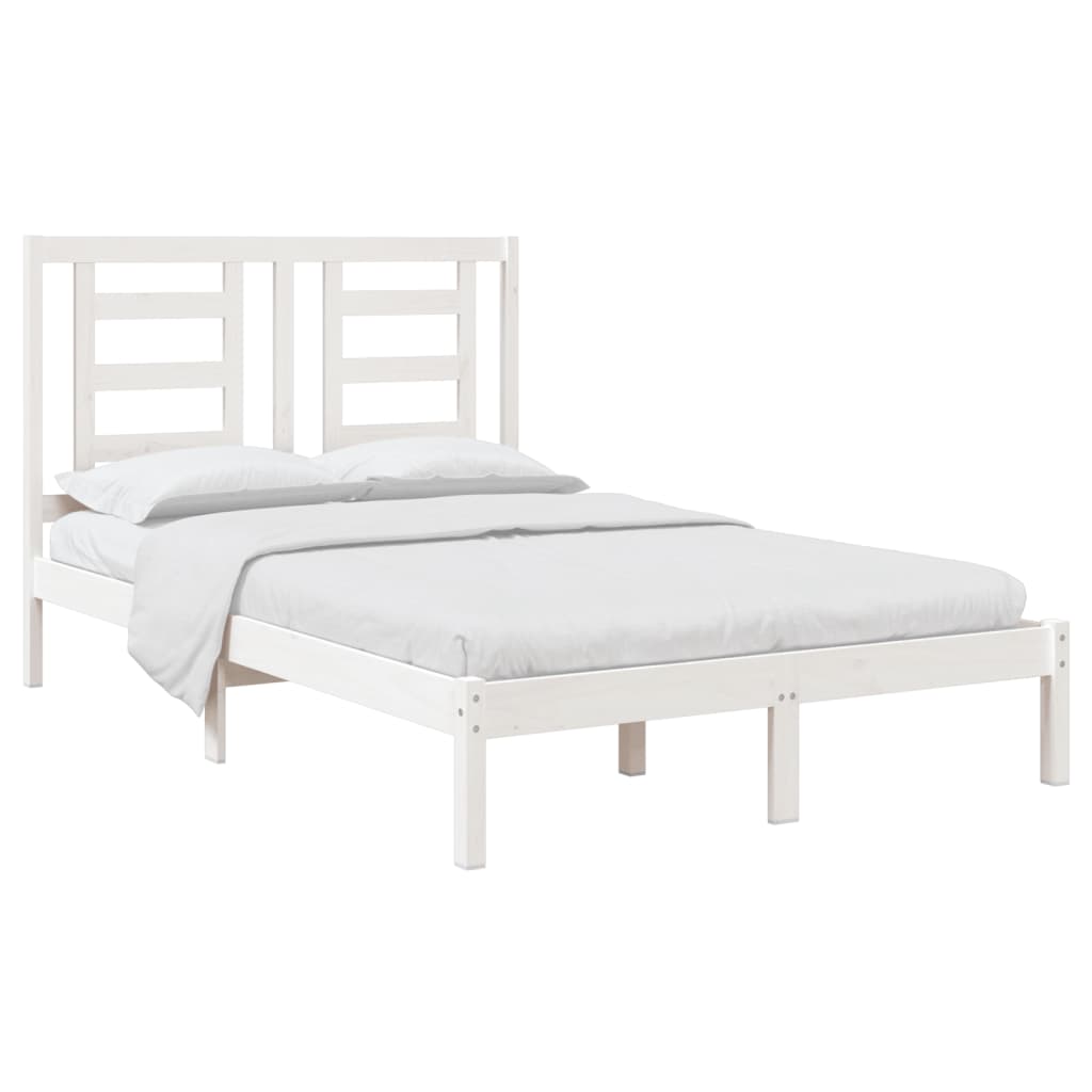 vidaXL Bedframe massief grenenhout wit 120x200 cm