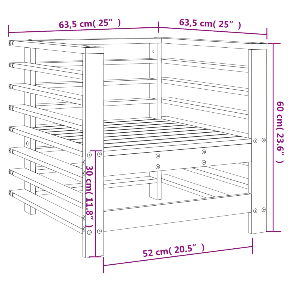 vidaXL Tuinstoelen 2 st massief grenenhout