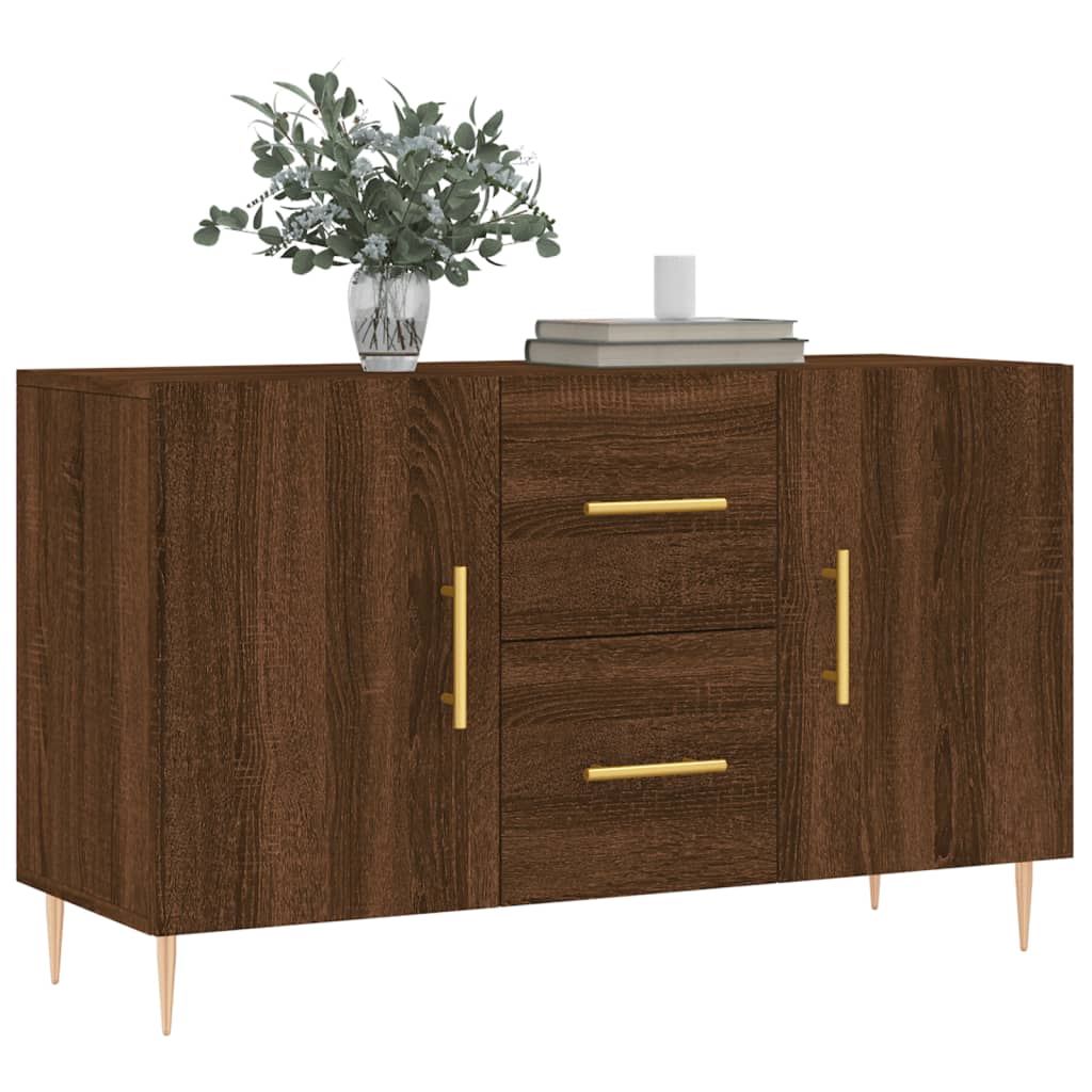 vidaXL Dressoir 100x36x60 cm bewerkt hout bruin eikenkleur