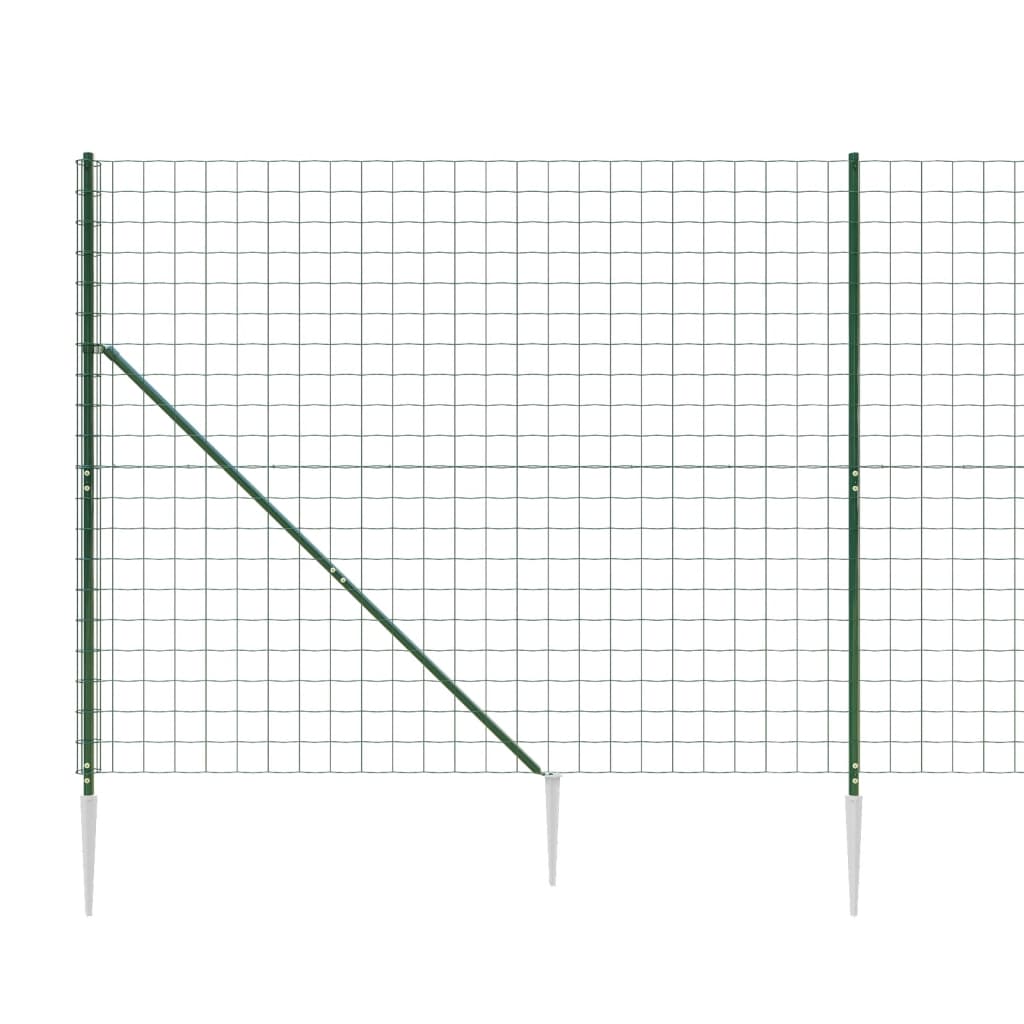 vidaXL Draadgaashek met grondankers 2x10 m groen