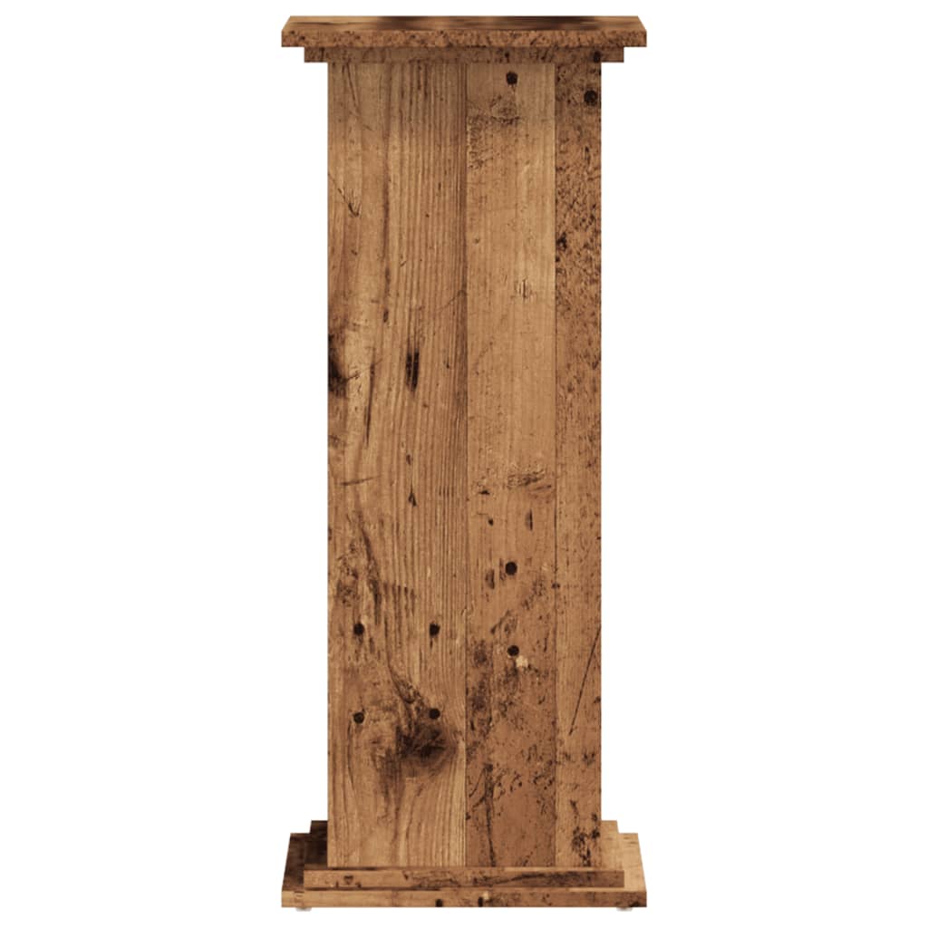 vidaXL Plantenstandaard 33x33x80 cm bewerkt hout oud houtkleurig