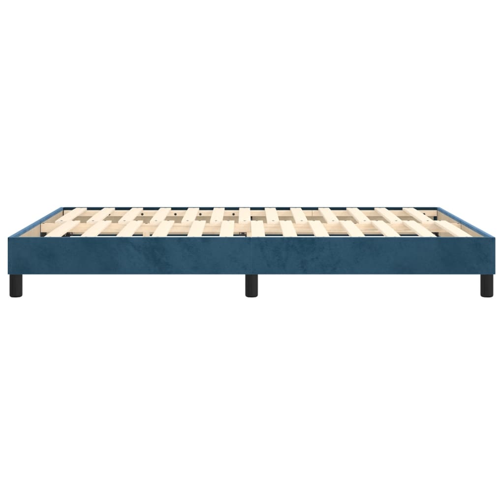 vidaXL Bedframe zonder matras 140x190 cm fluweel donkerblauw