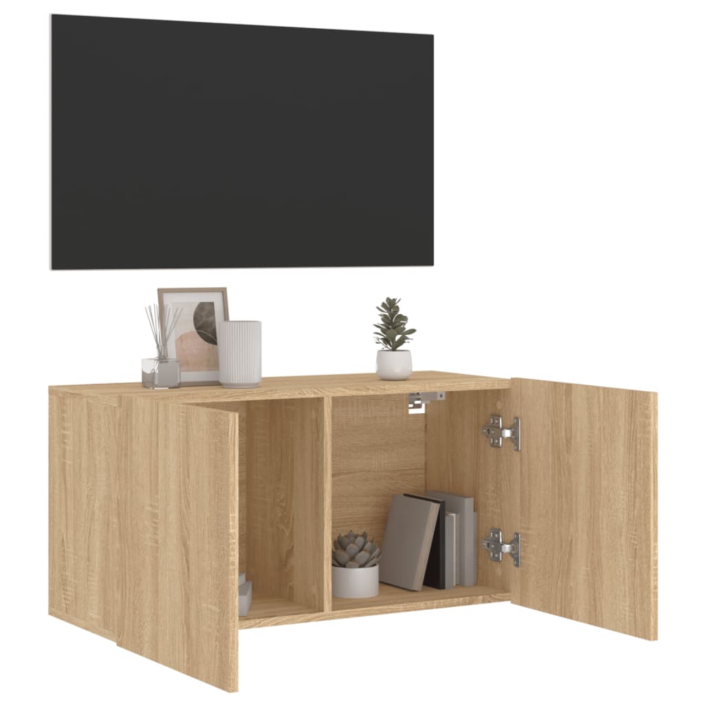 vidaXL Tv-meubel wandgemonteerd 80x30x41 cm sonoma eikenkleurig