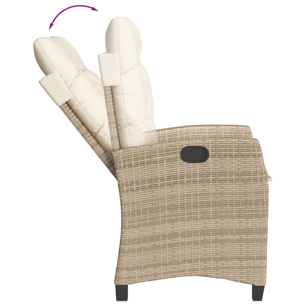 vidaXL 5-delige Tuinset met kussens poly rattan beige