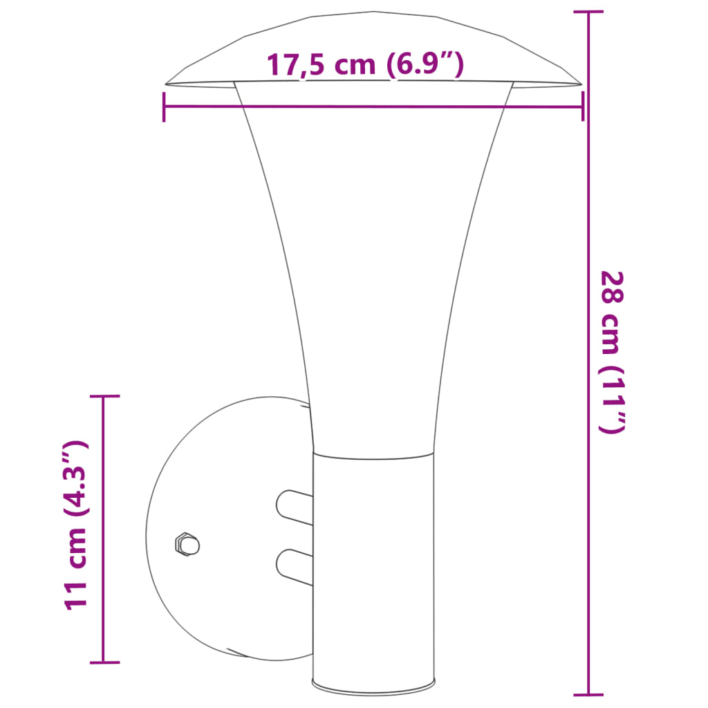 vidaXL Buitenwandlamp roestvrij staal zilverkleurig