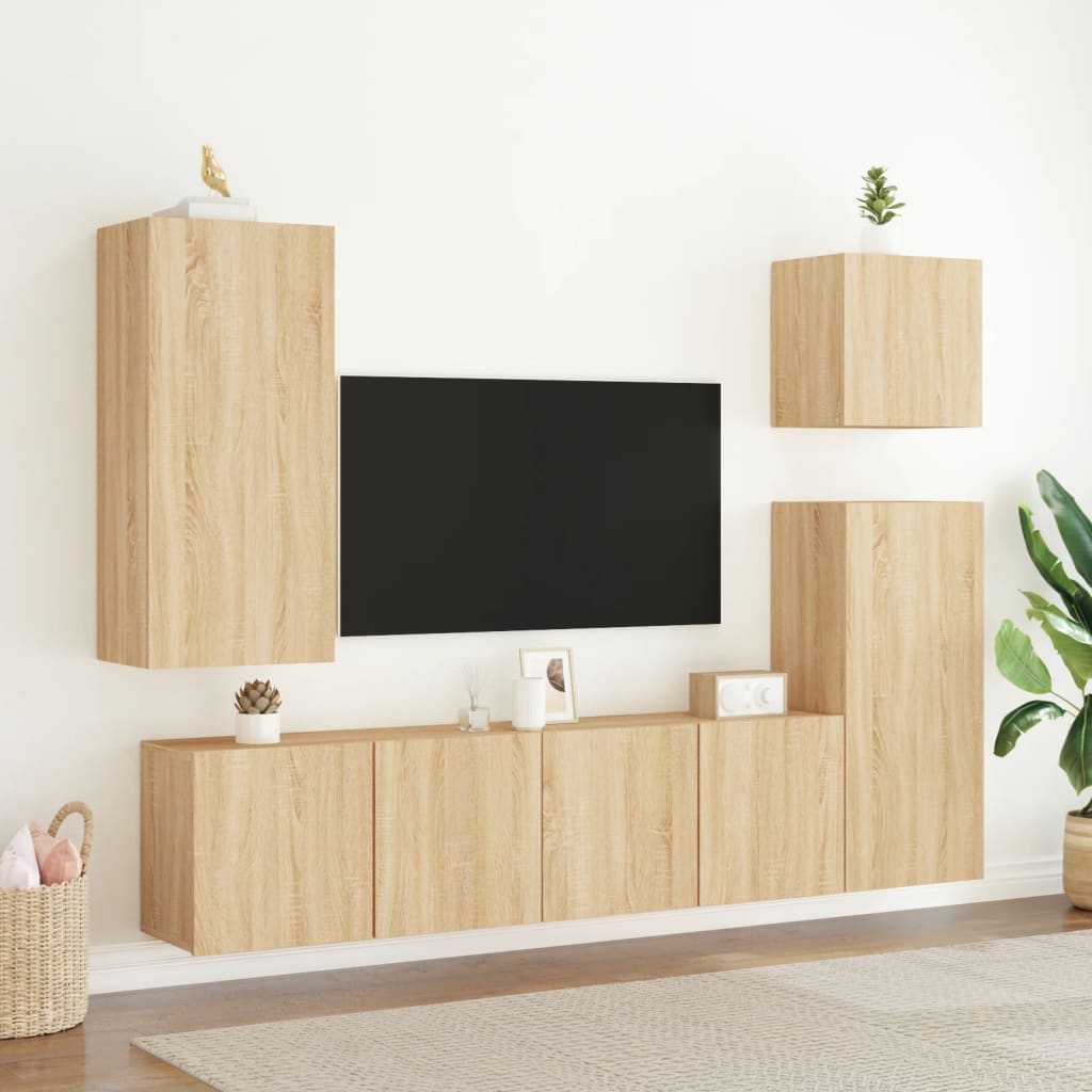 vidaXL Tv-meubel wandgemonteerd 80x30x41 cm sonoma eikenkleurig