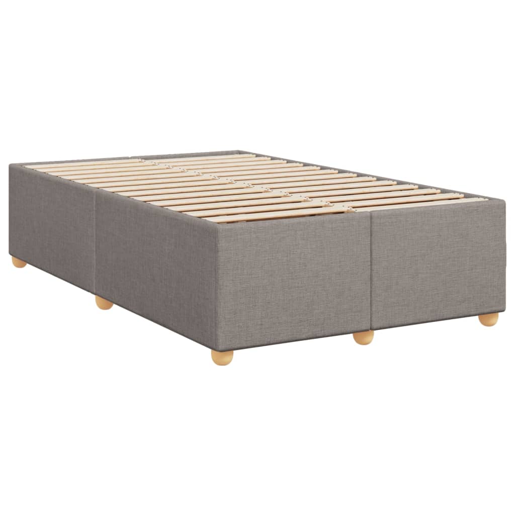 vidaXL Boxspring met matras stof taupe 120x200 cm