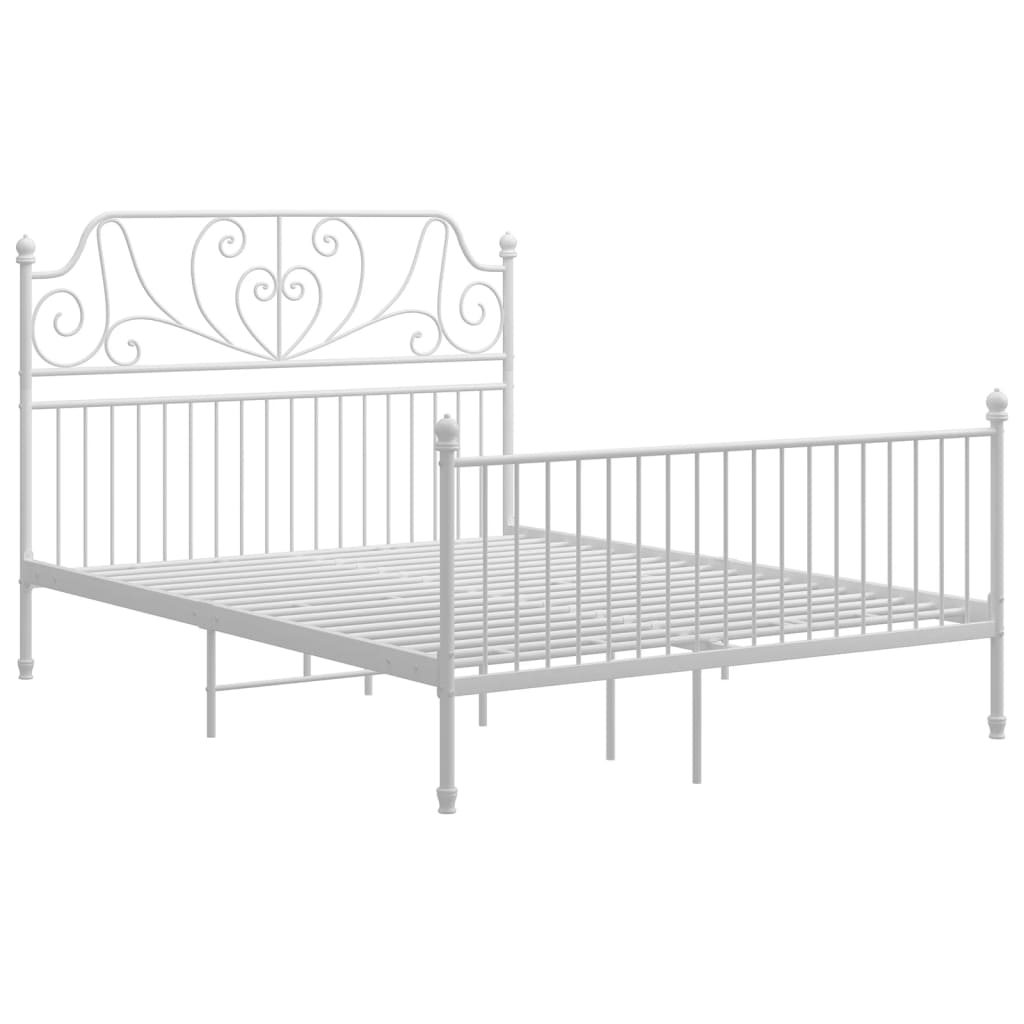 vidaXL Bedframe metaal wit 140x200 cm