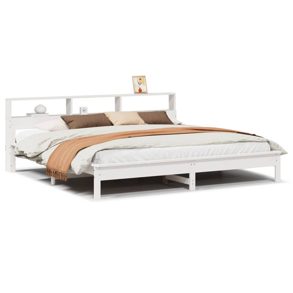 vidaXL Bedframe zonder matras massief grenenhout wit 180x200 cm