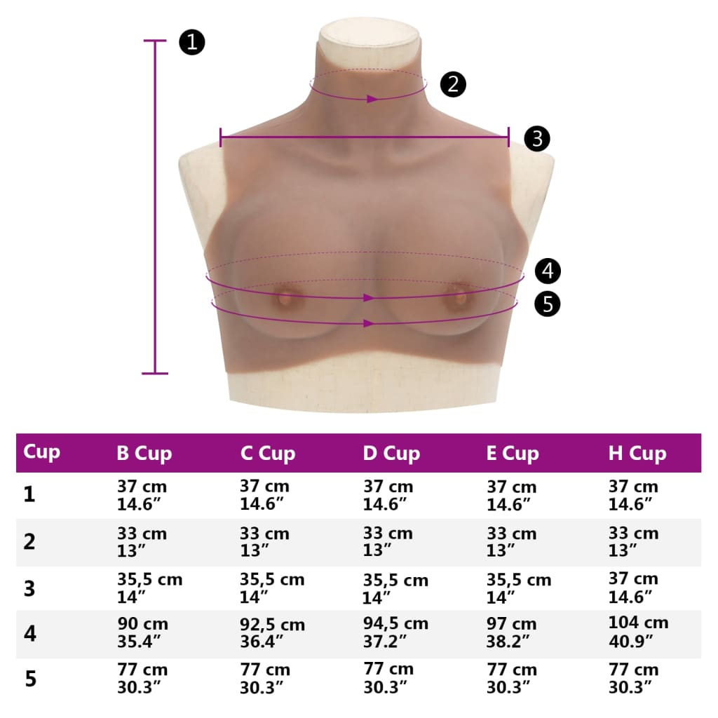 vidaXL Borstprothese B-cup silicone tan