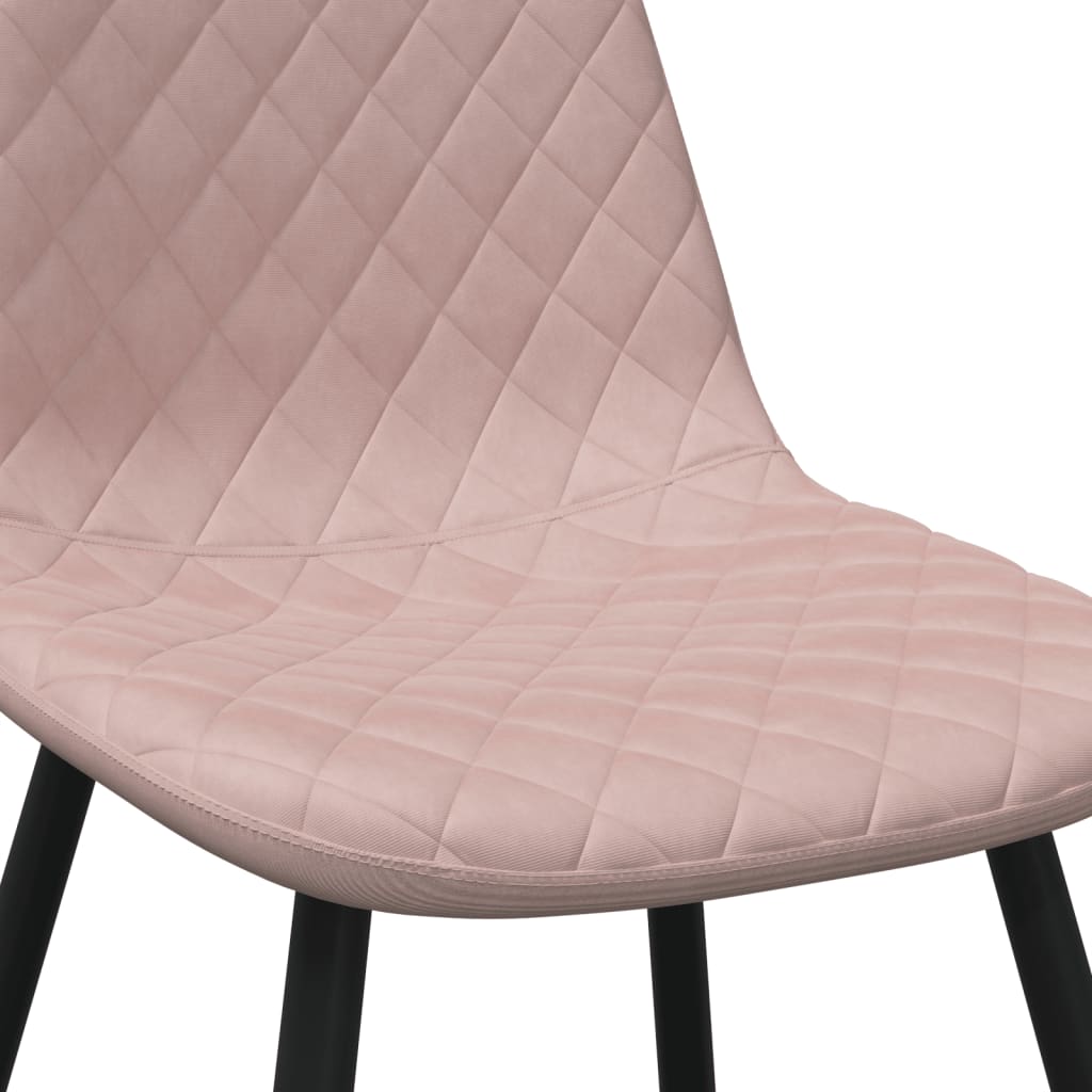 vidaXL Eetkamerstoelen 6 st fluweel roze