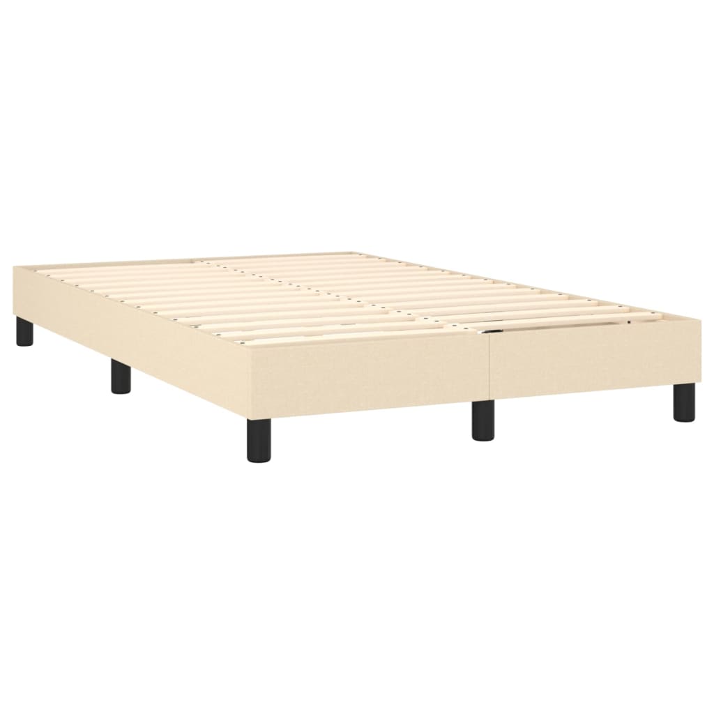 vidaXL Boxspring met matras en LED stof crèmekleurig 120x190 cm